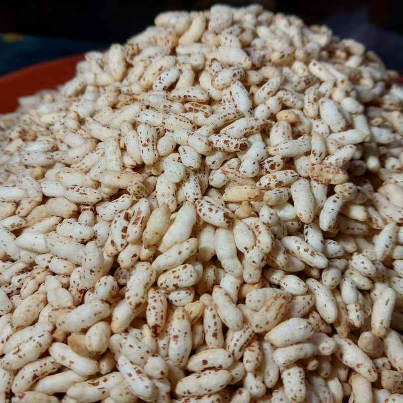 হাতে ভাঁজা আউস চালের ফাইবারযুক্ত লাল মুড়ি